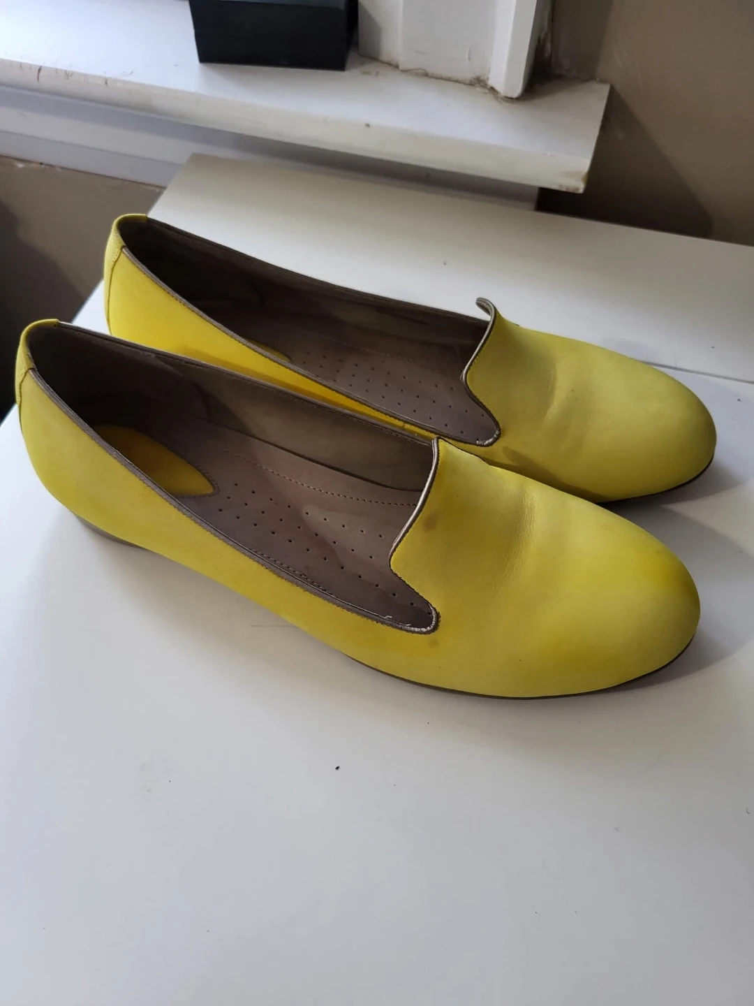 Women's Yellow Loafers Ecco leather