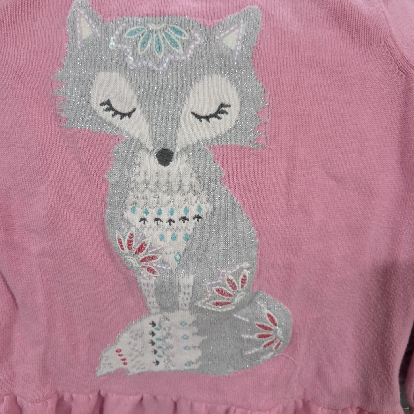Gymboree Pink Fox Sweater Dress Size 6 - photo 3
