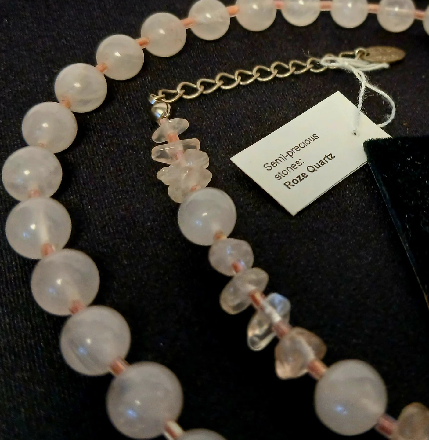 Rose Quartz Necklace and Earrings Set - photo 3