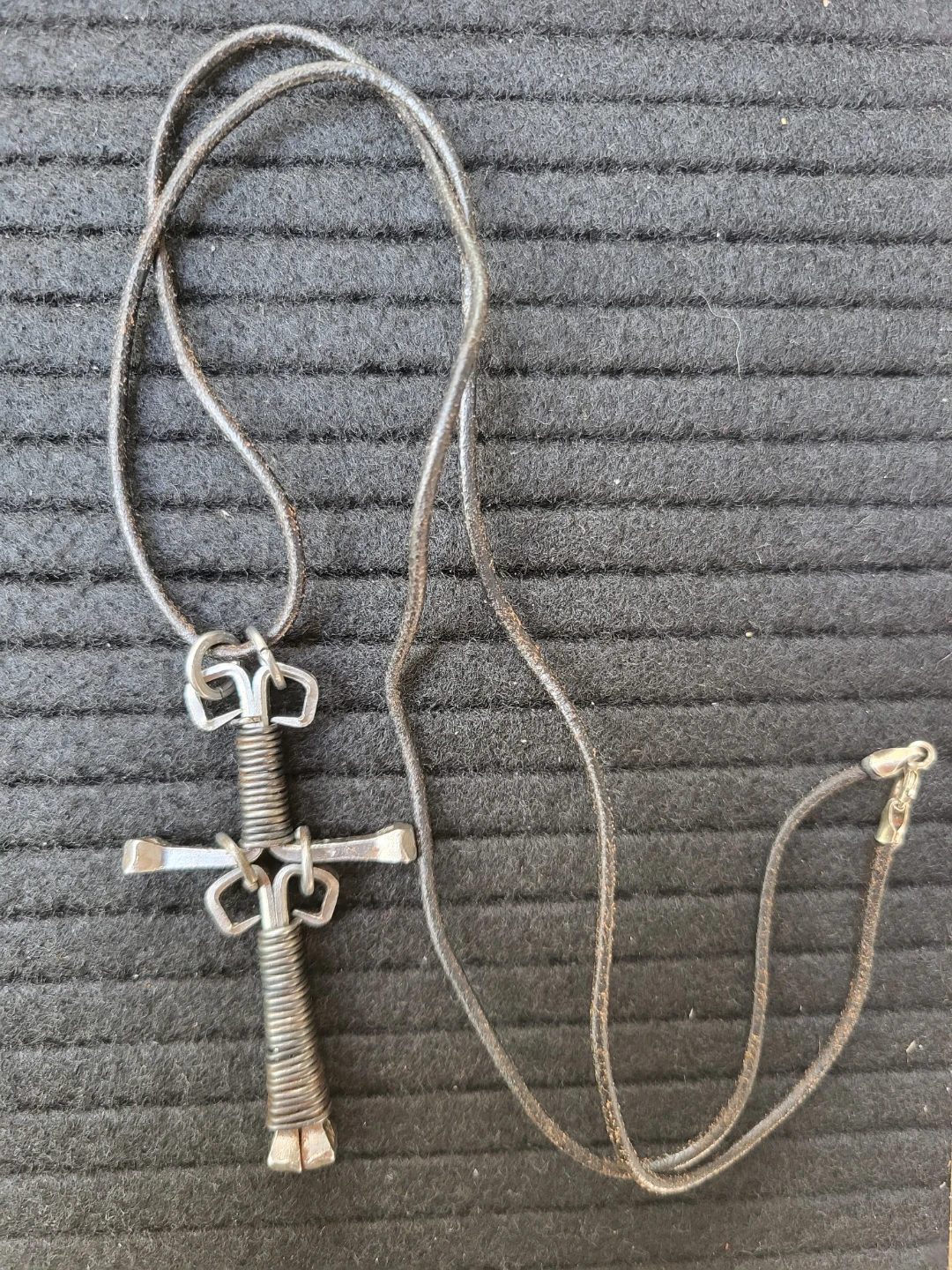 Handmade Nail Cross Pendant Necklace