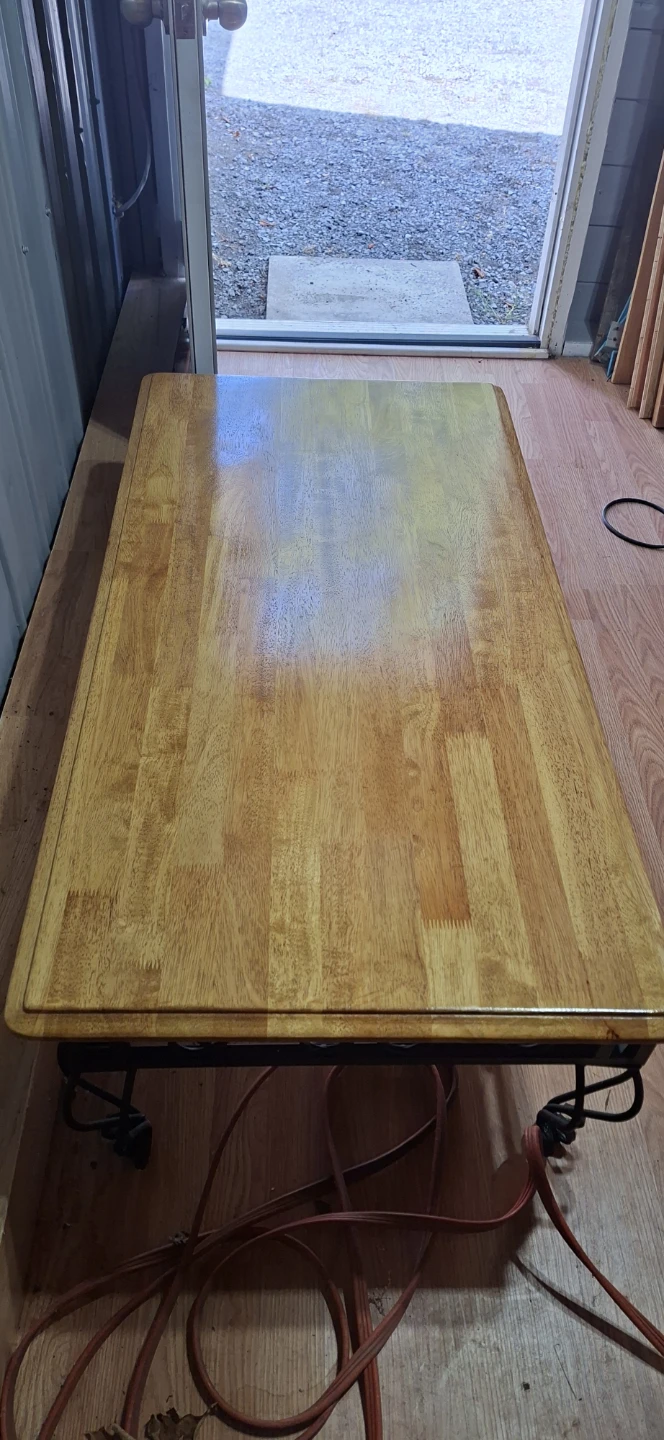 Wooden Coffee Table with wrought iron Base - photo 3