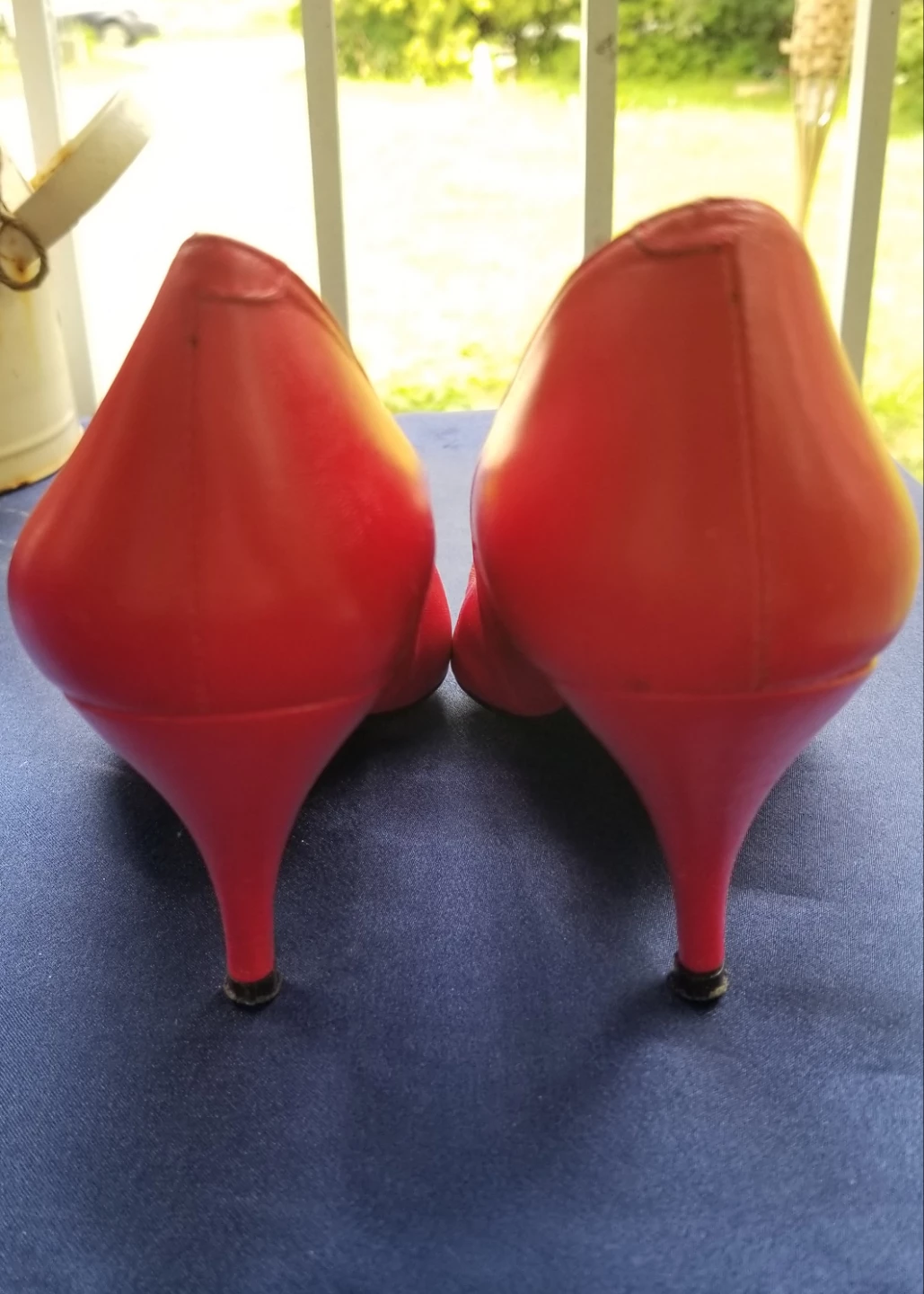 Vintage ALDO Red Leather Pointed Heels - photo 4
