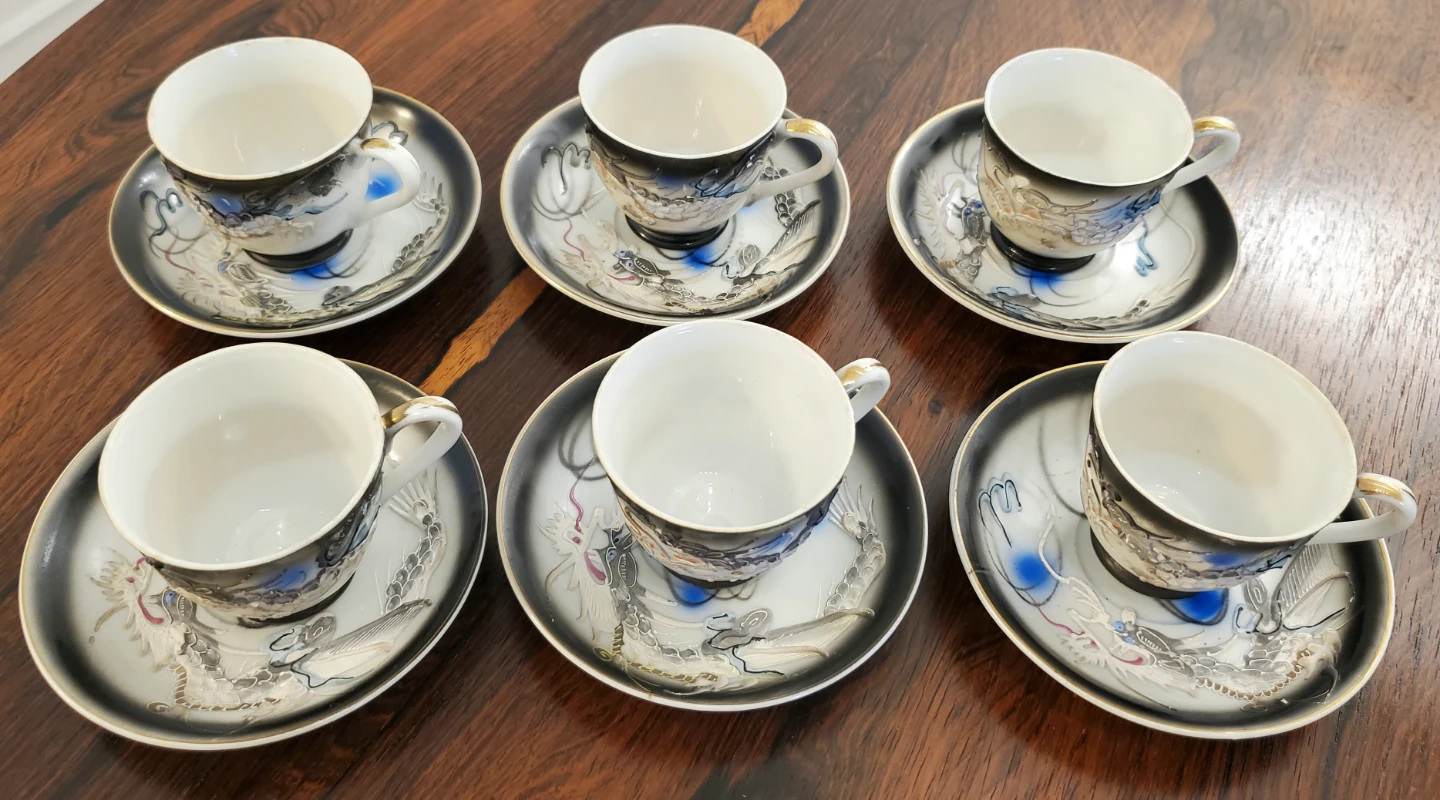 Vintage Japanese Moriage Dragonware Tea Set - photo 4