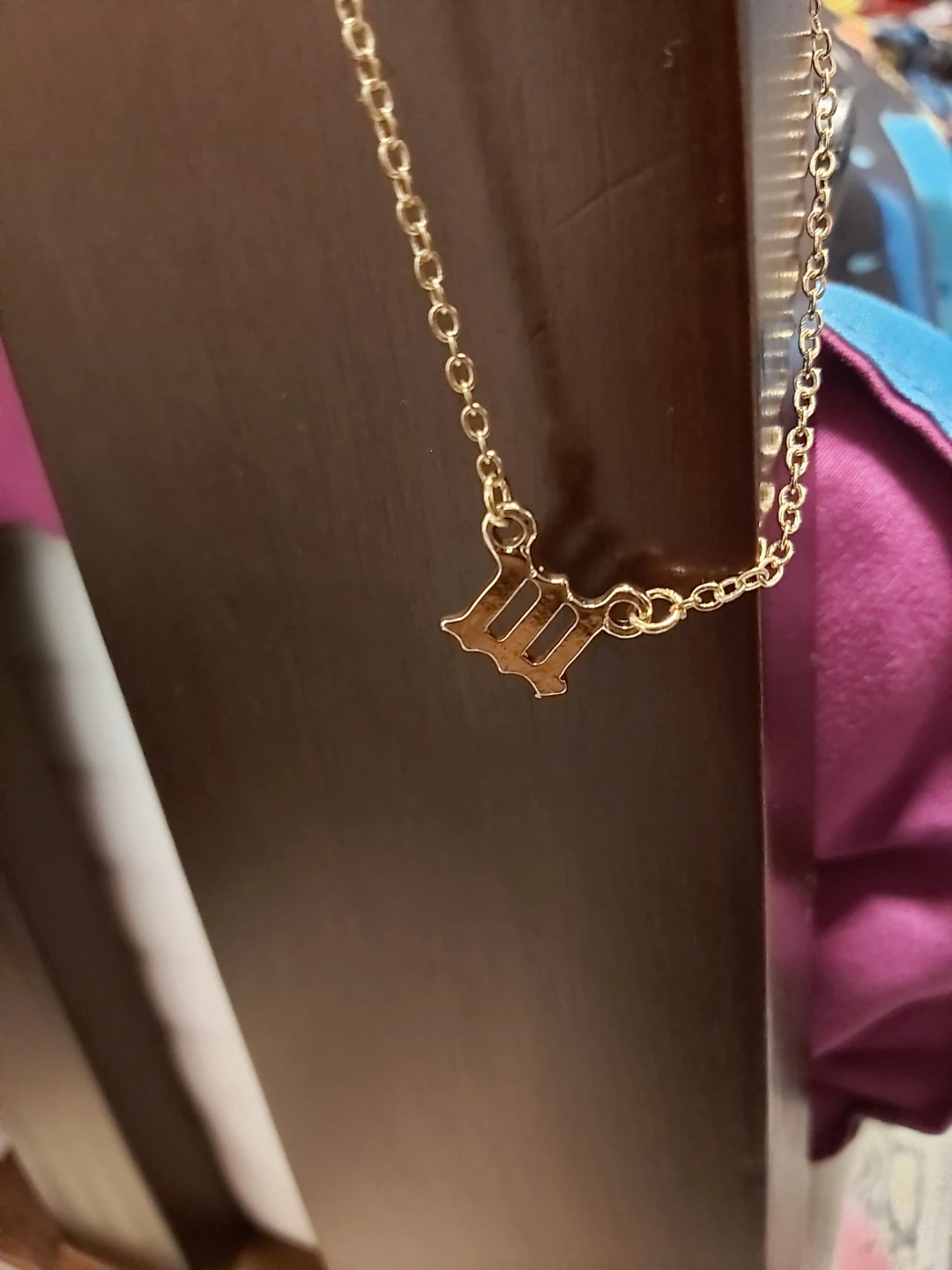 Gold Gemini zodiac sign necklace - photo 2