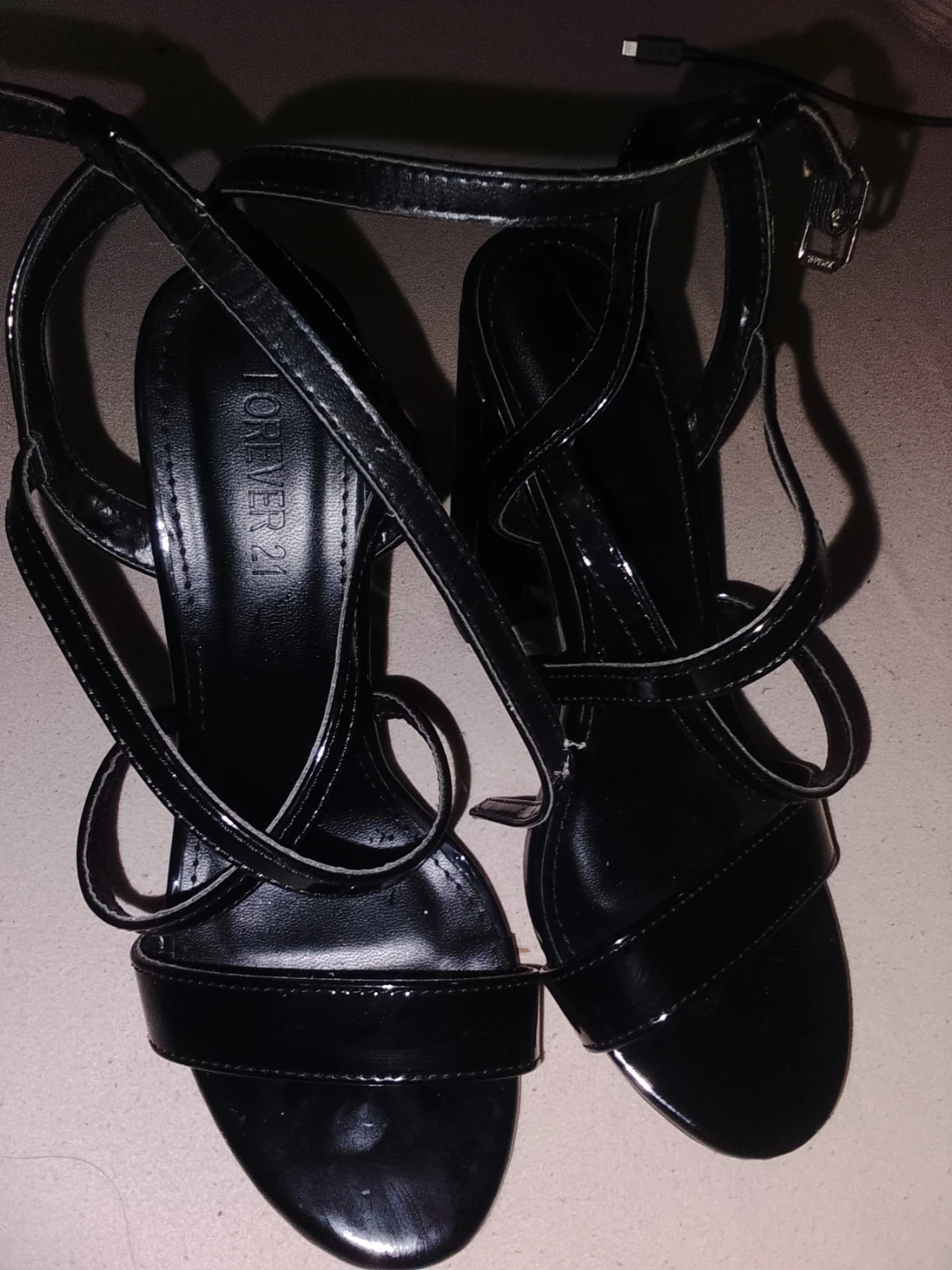 Forever 21 Black Strappy Heels