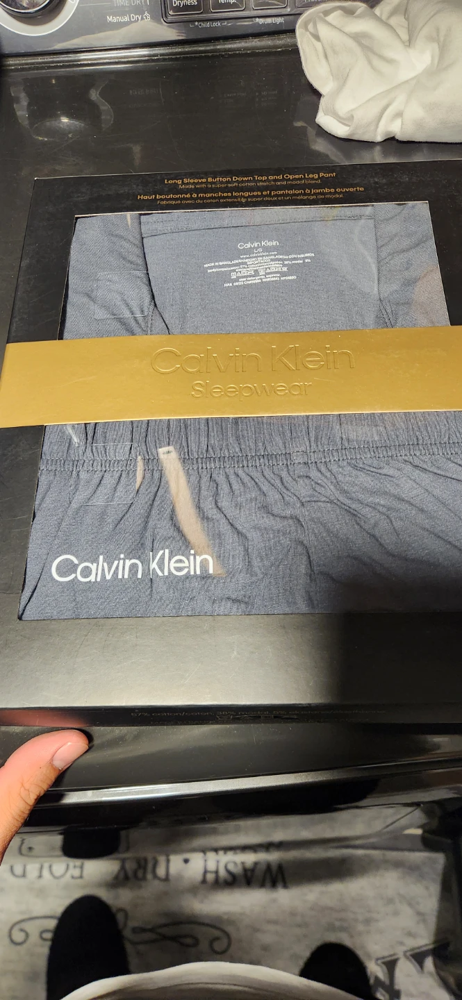 Calvin Klein Sleepwear Set - Long Sleeve Button Down Top & Pants