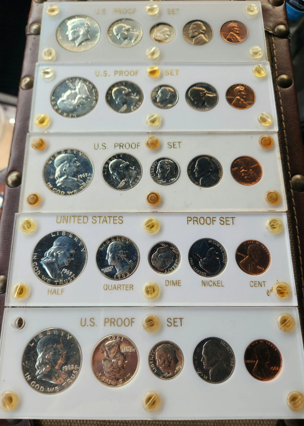 US Proof Coin Sets lot of 5 90% silver