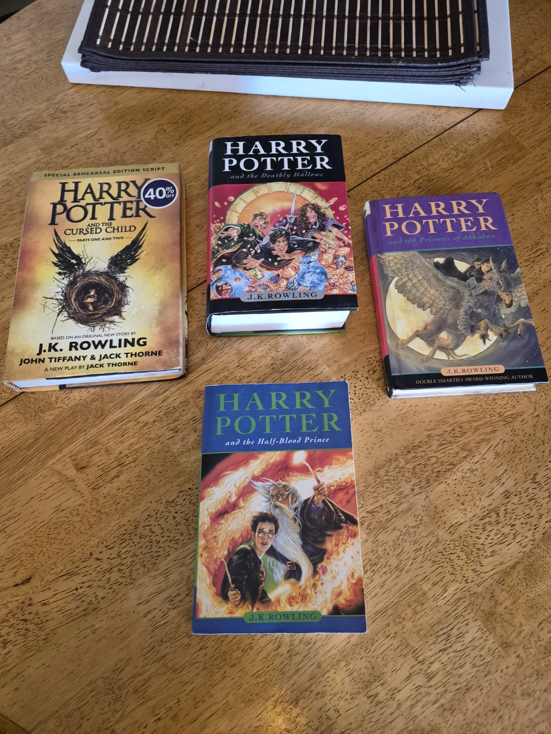 3 Hard Cover & 1 Soft Cover Harry Potter Books