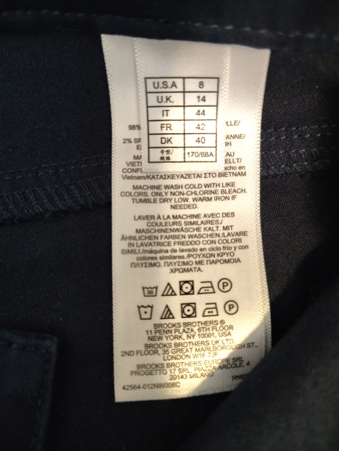 🆕Brooks Brothers Women’s Dark Blue Pants – Size 8 - photo 4