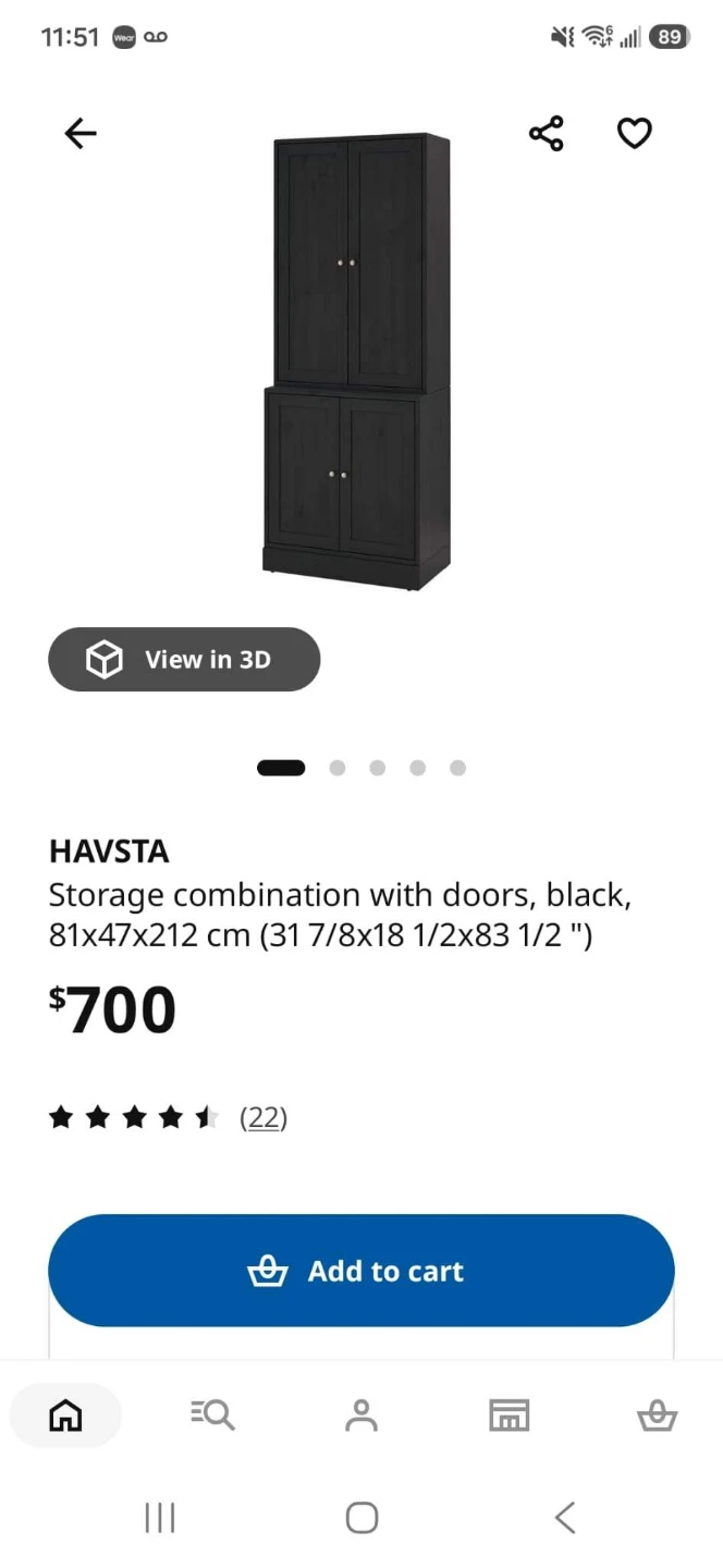 Ikea Hastav cabinet black