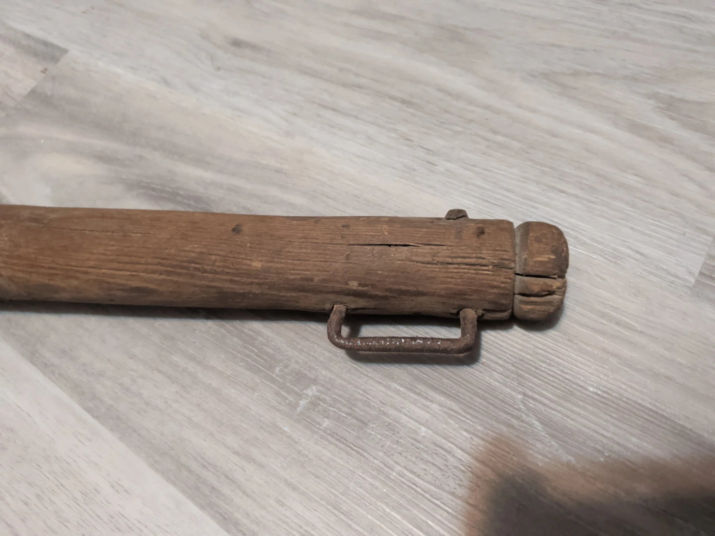 Vintage Wooden Neck Yoke with Leather Strap - photo 2
