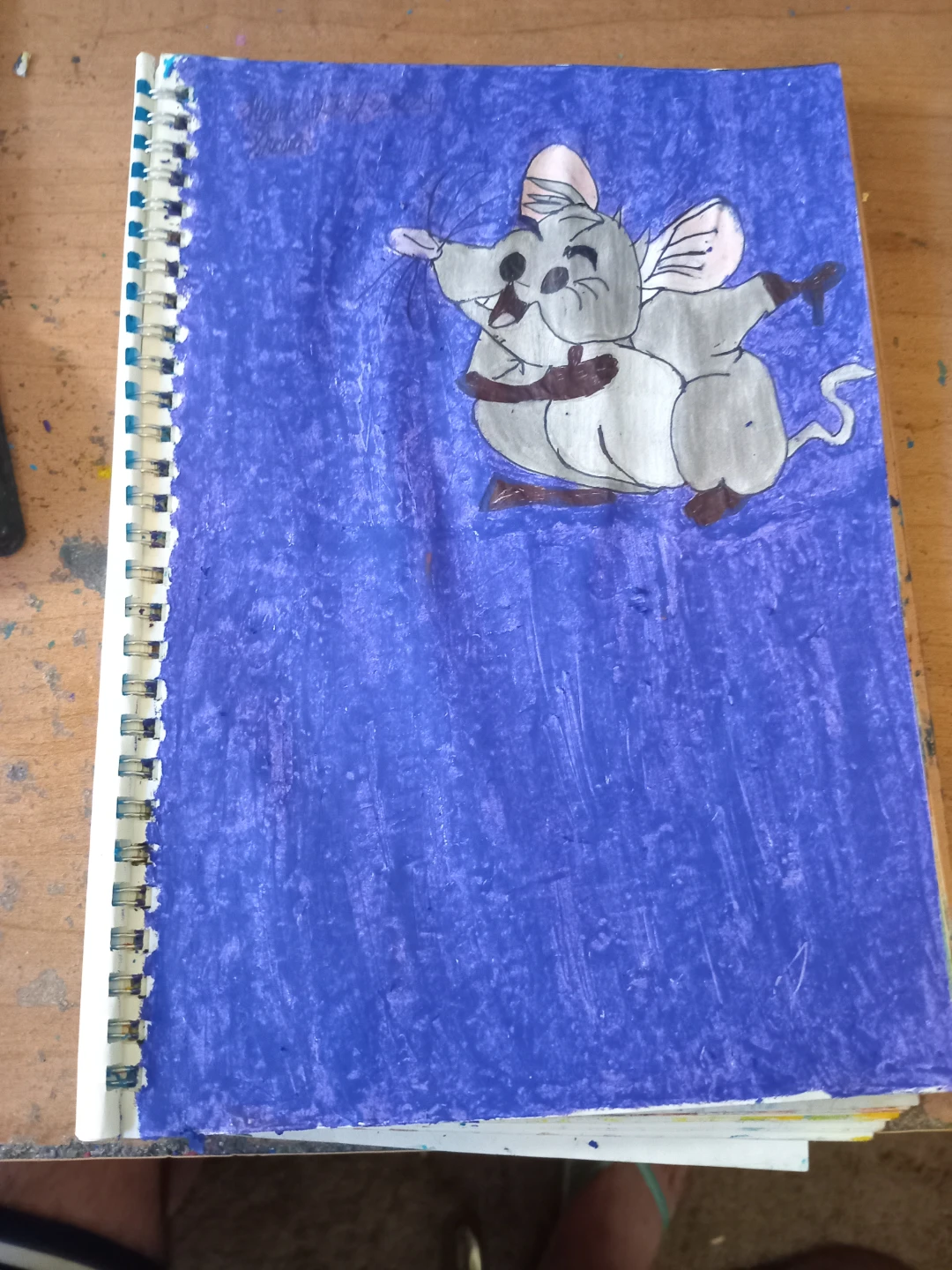 PURPLE-BLUE MOUSE DRAWING BY CUSTOM ARTIST SHERWIN - photo 5