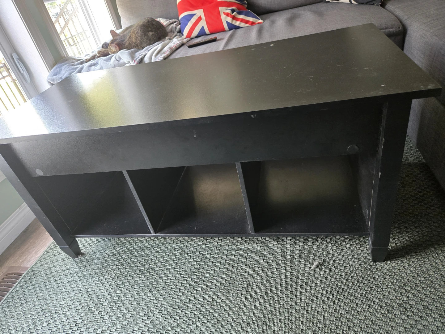 Black Lifting Lid Coffee Table with Storage Drawers