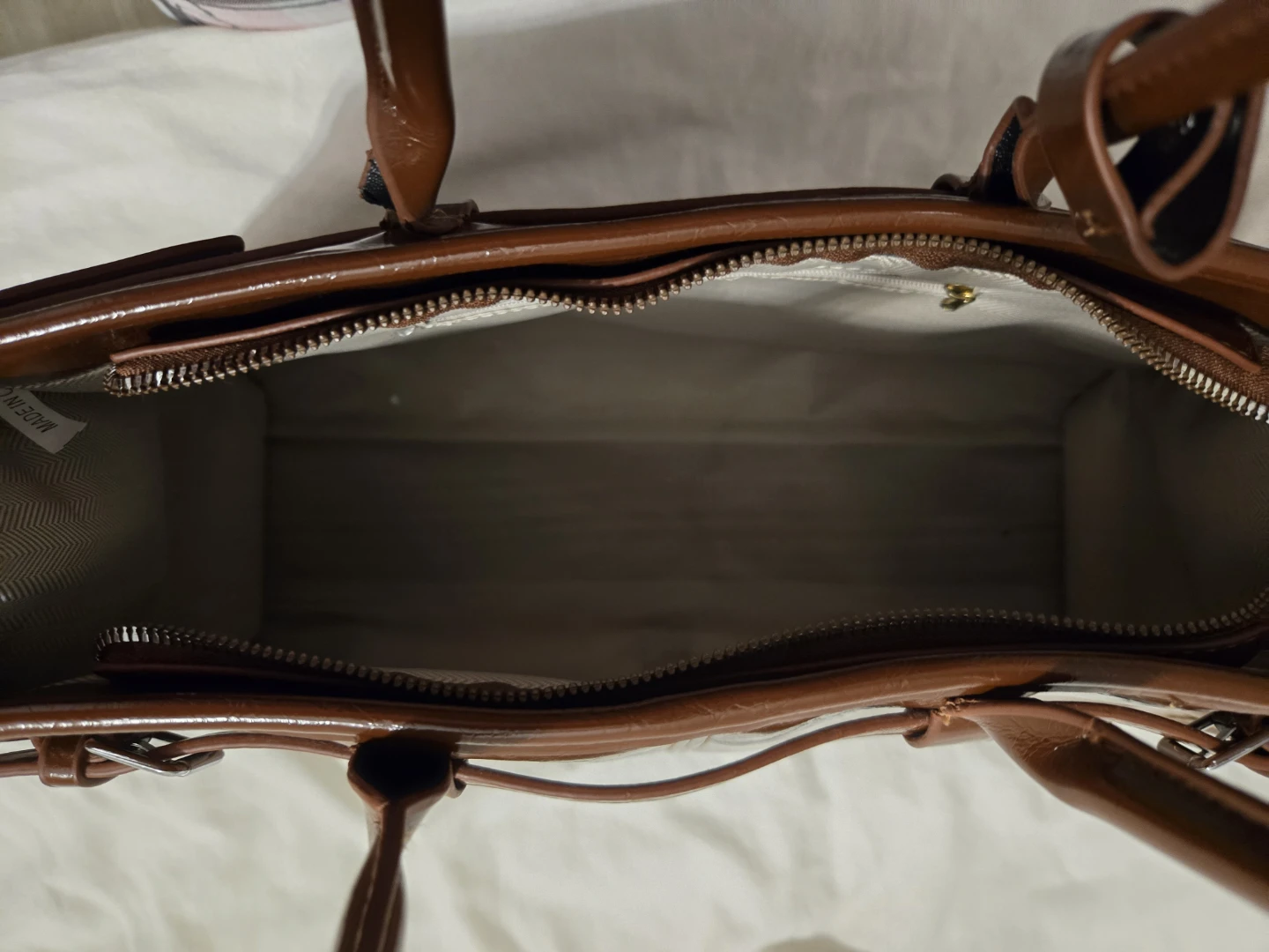 Brown Patent Leather Handbag - photo 4