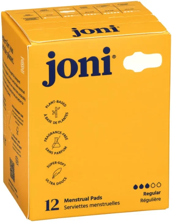 Joni Menstrual Pads - Regular - 12 Count Boxes