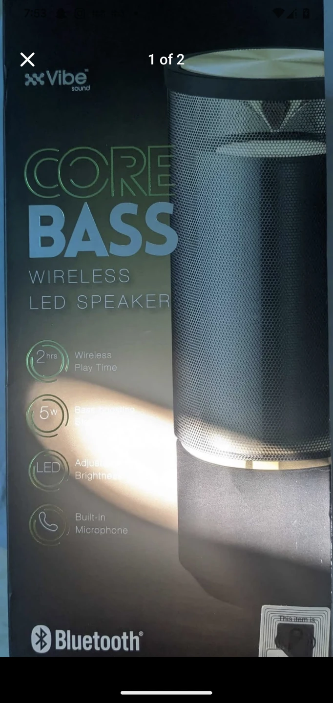 Vibe Sound Core Bass Wireless LED Speaker