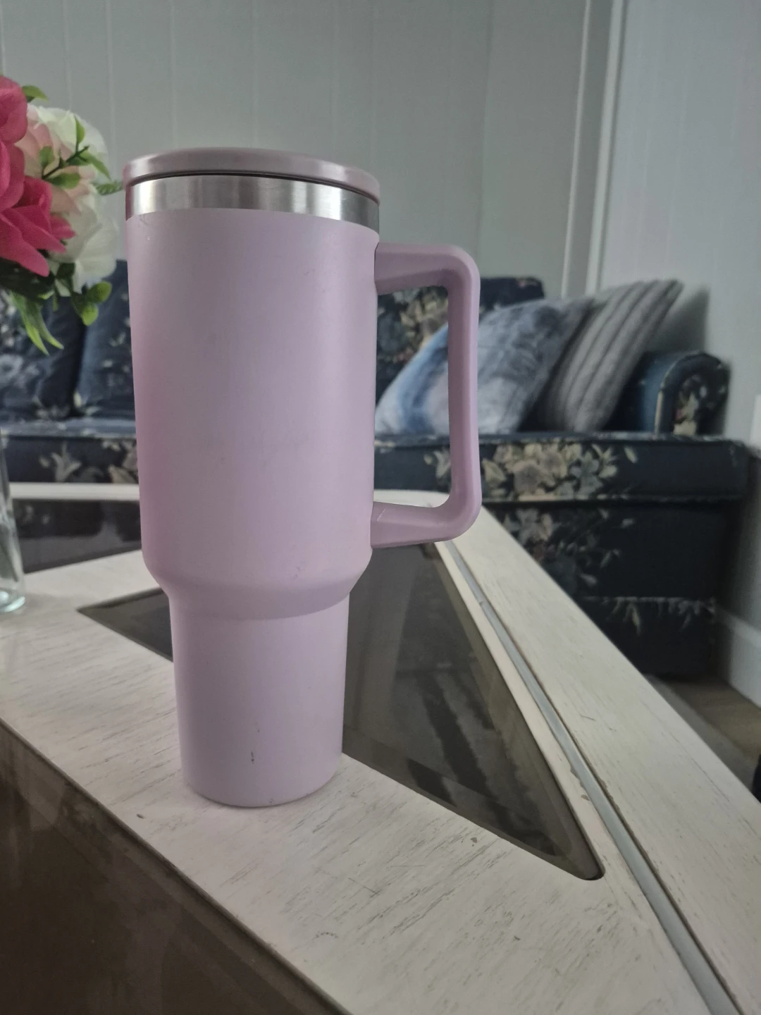 Insulated Light Purple Tumbler with Handle