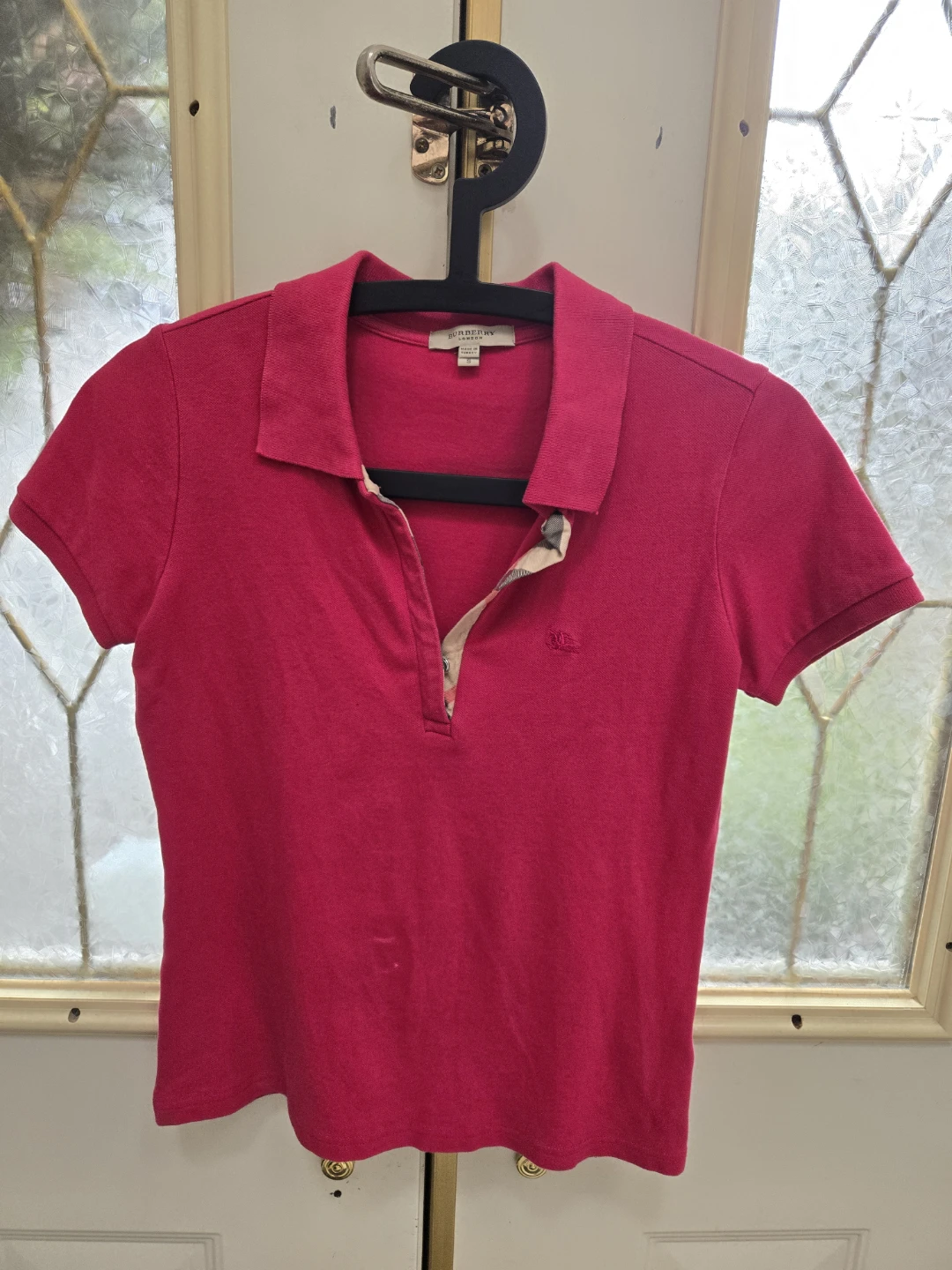 Burberry London Pink Polo Shirt Size S