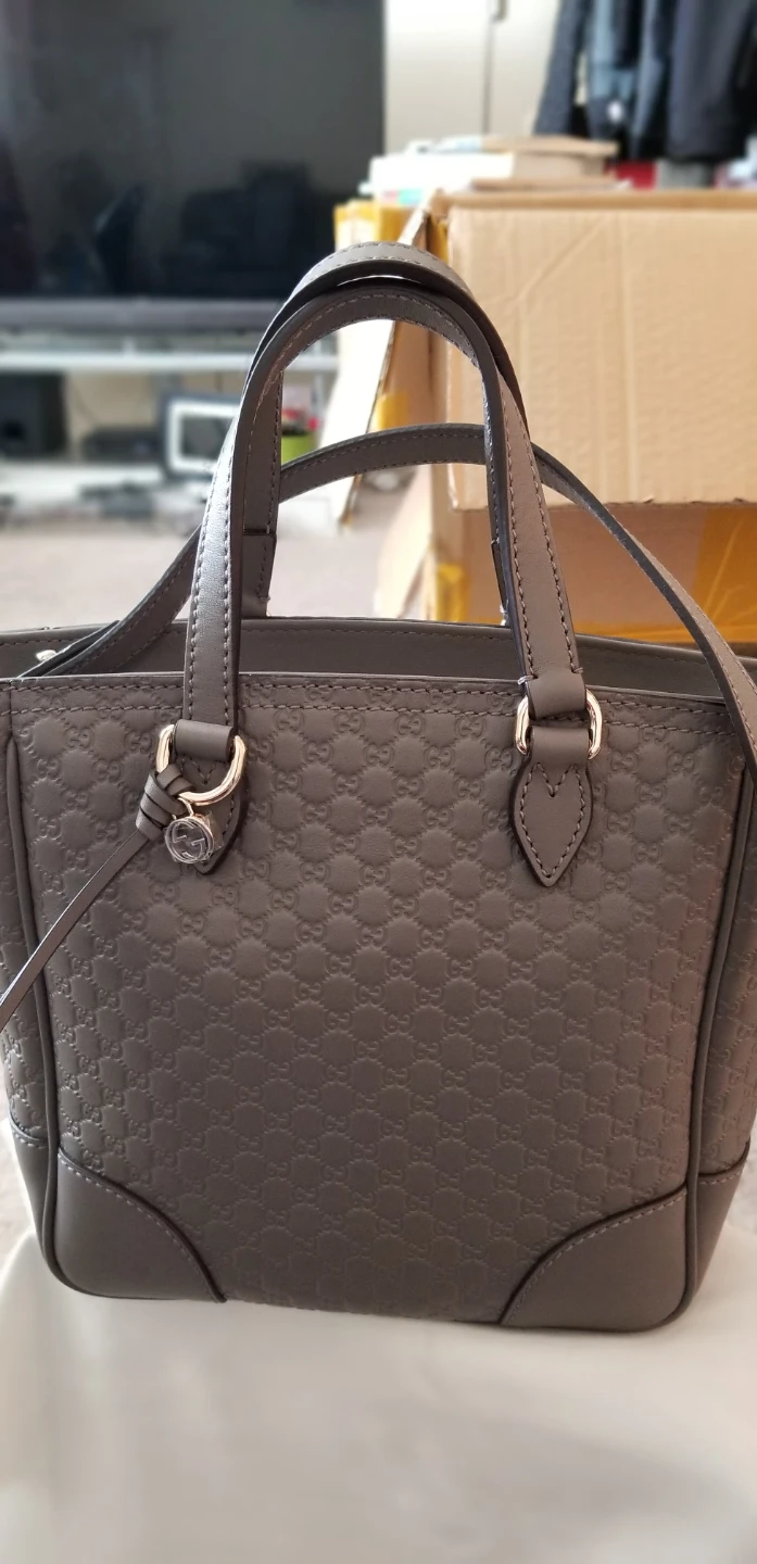 Gucci Microguccissima Leather Tote Bag Grey