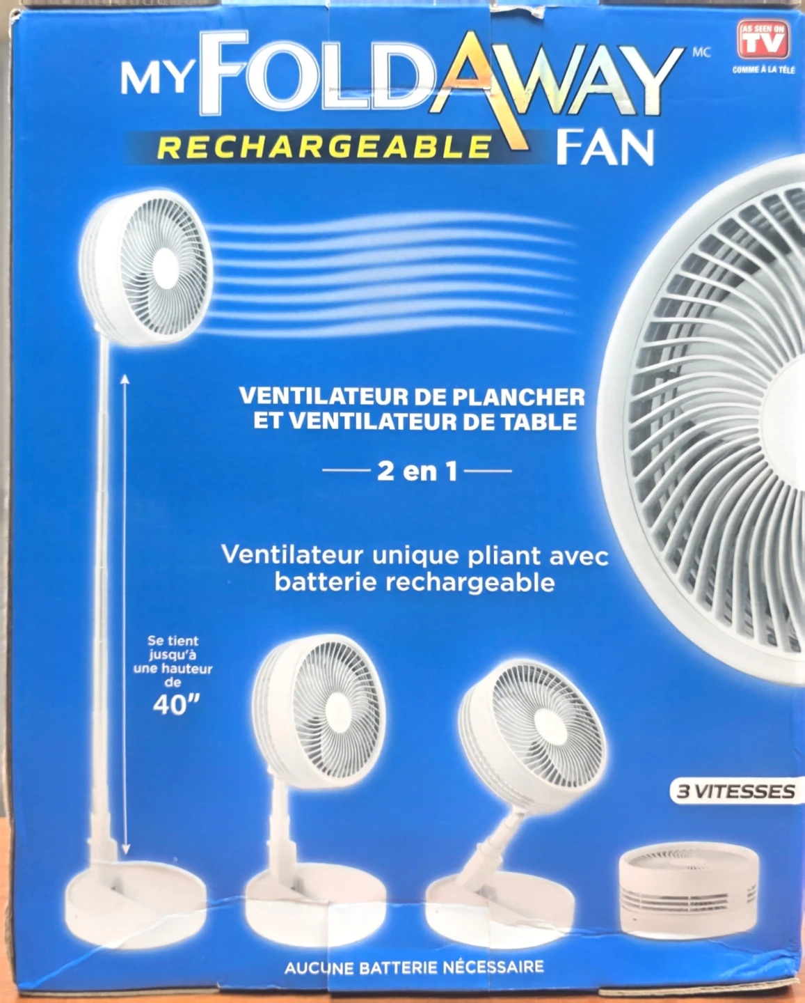 MyFoldAway Rechargeable Floor & Table Fan - photo 3