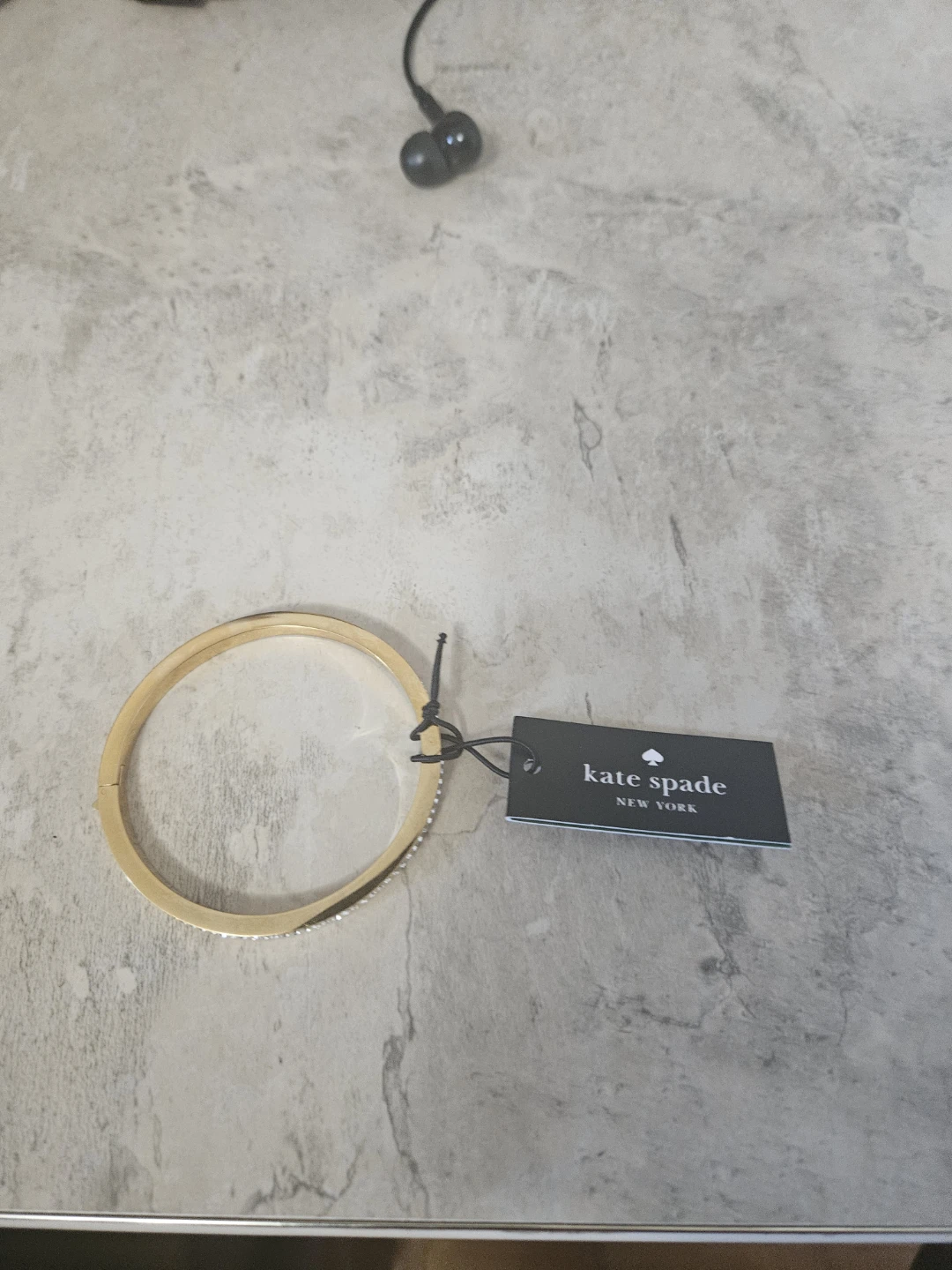 Kate Spade Gold Bangle Bracelet with Crystals