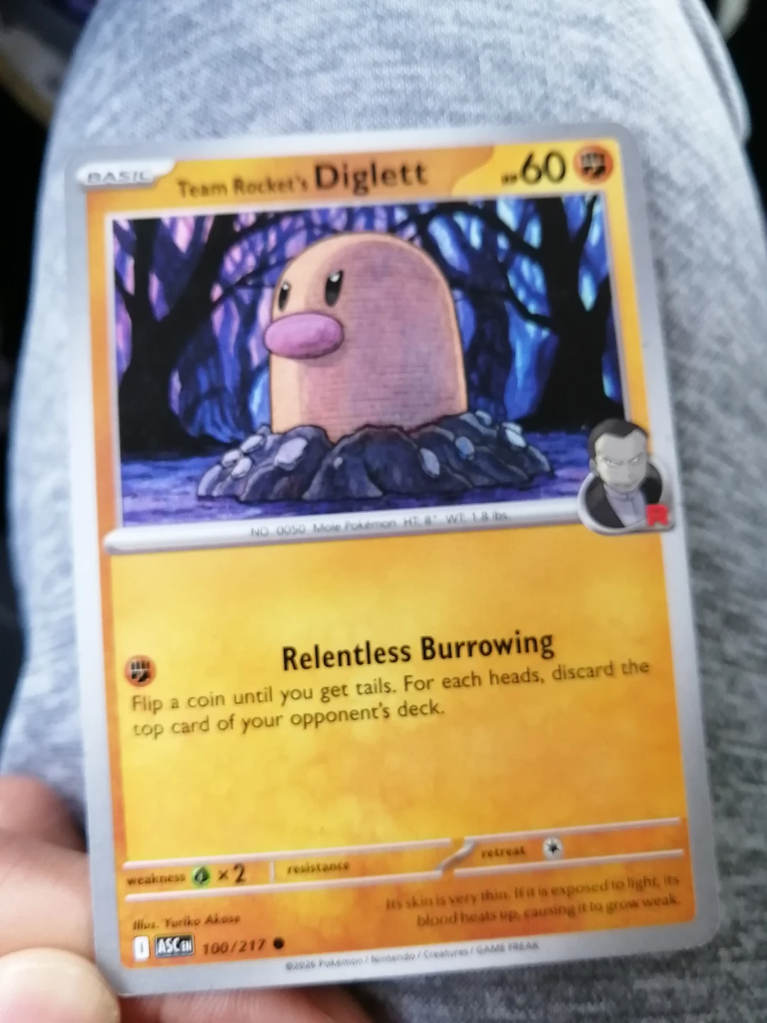 Team Rocket's Diglett Pokemon Card