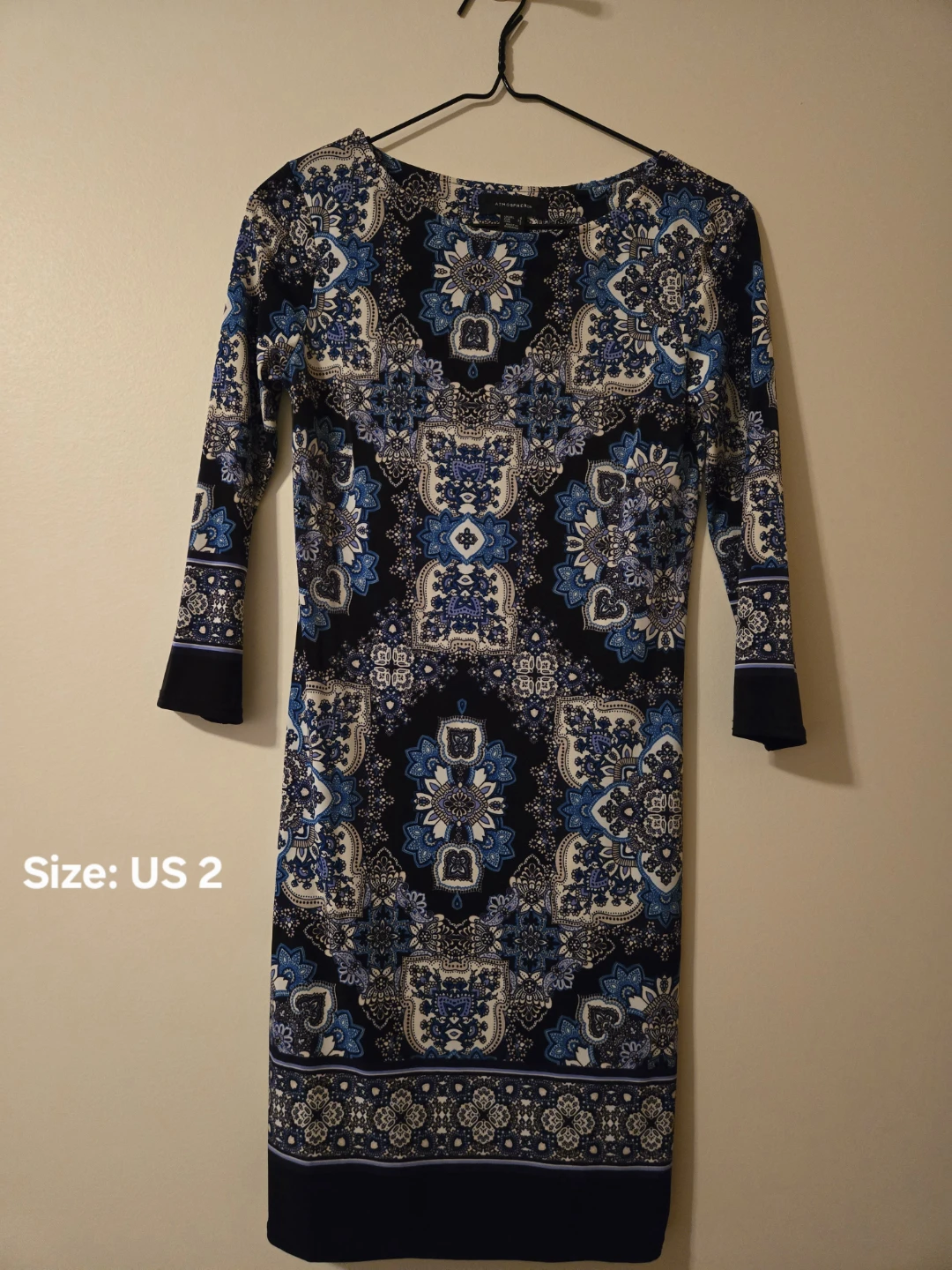 Atmosphere Dress - Blue Paisley Print - Size US 2