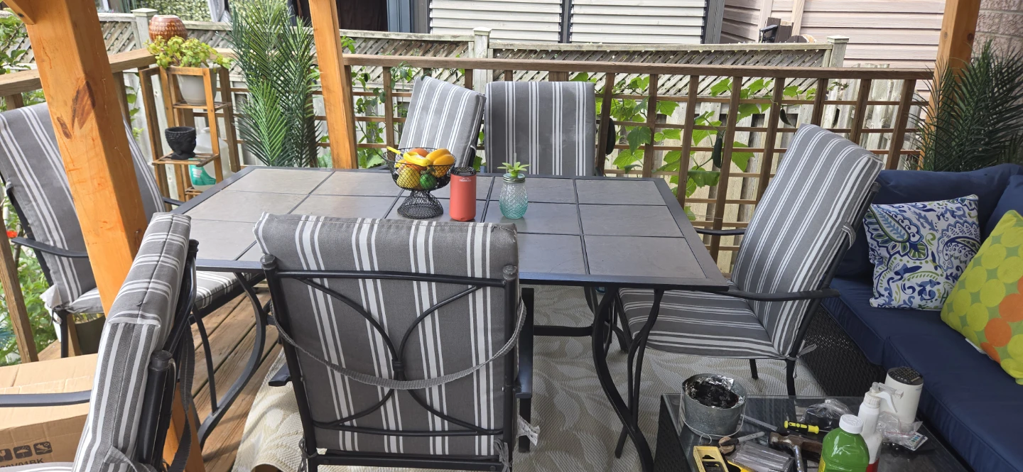 Patio Dining Table with Tile Top - photo 3