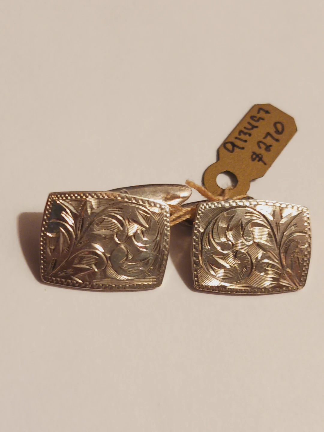 Navajo Sterling Silver 925 Engraved Cufflinks