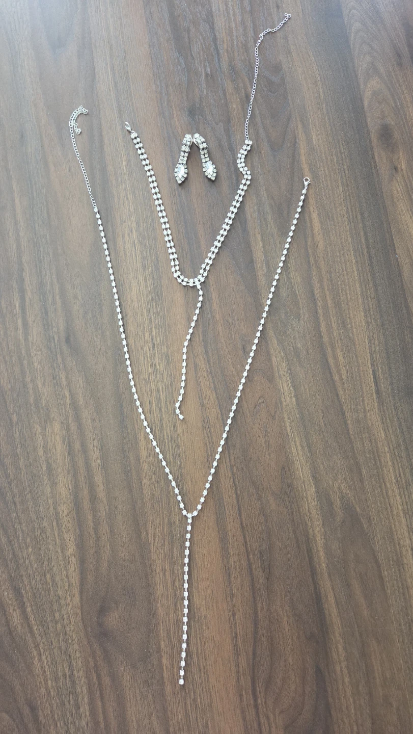 Rhinestone Necklaces and Earring Set - photo 2