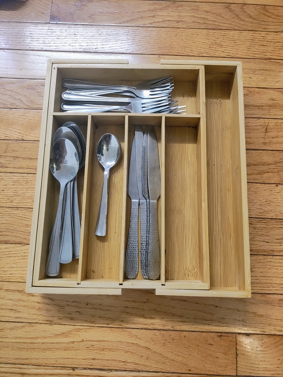 Bamboo Cutlery Organizer with Utensils - photo 3