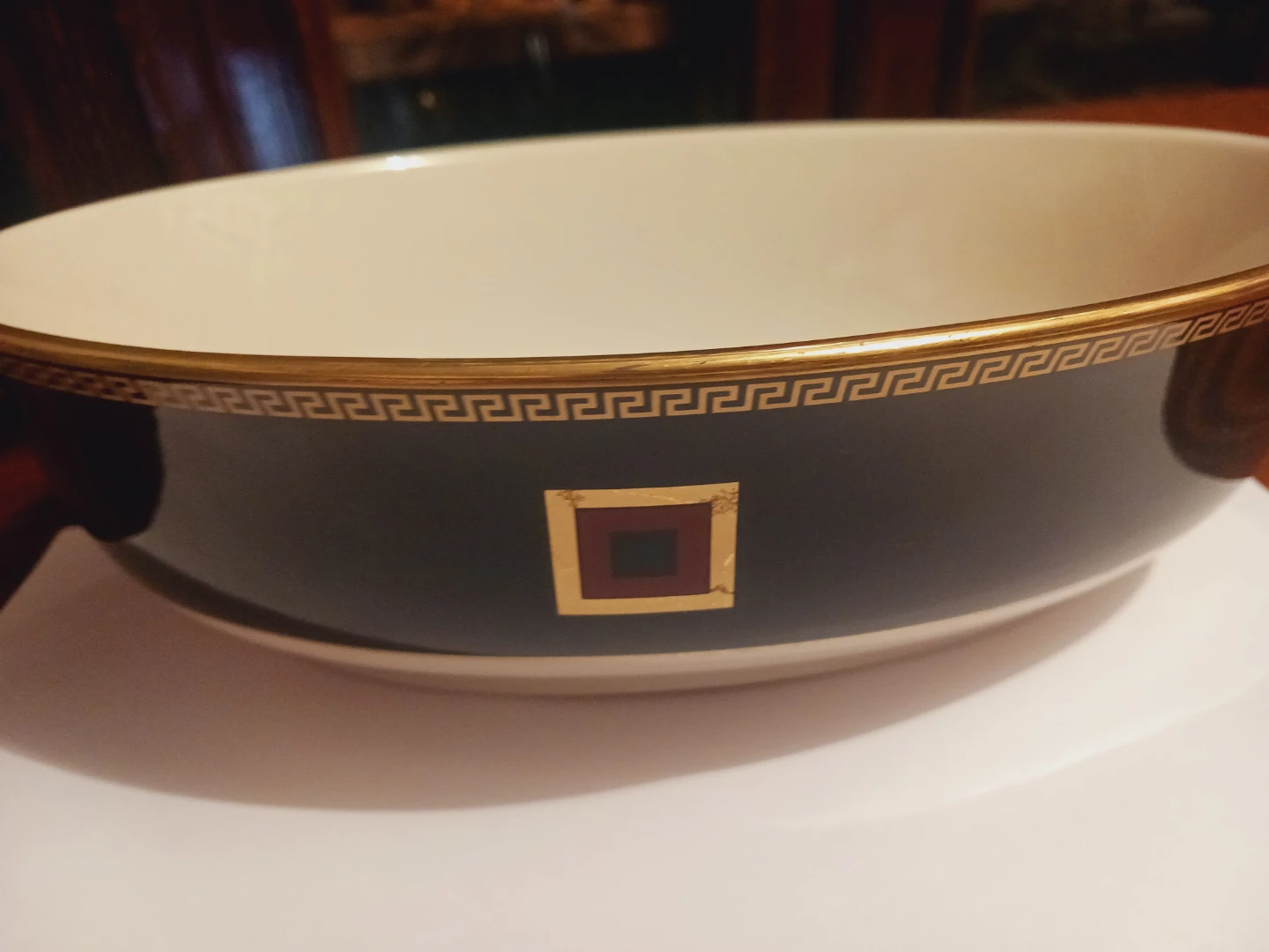 New !! LENOX COLIN COWIE INSIGNIA GREEK KEY SERVING BOWL