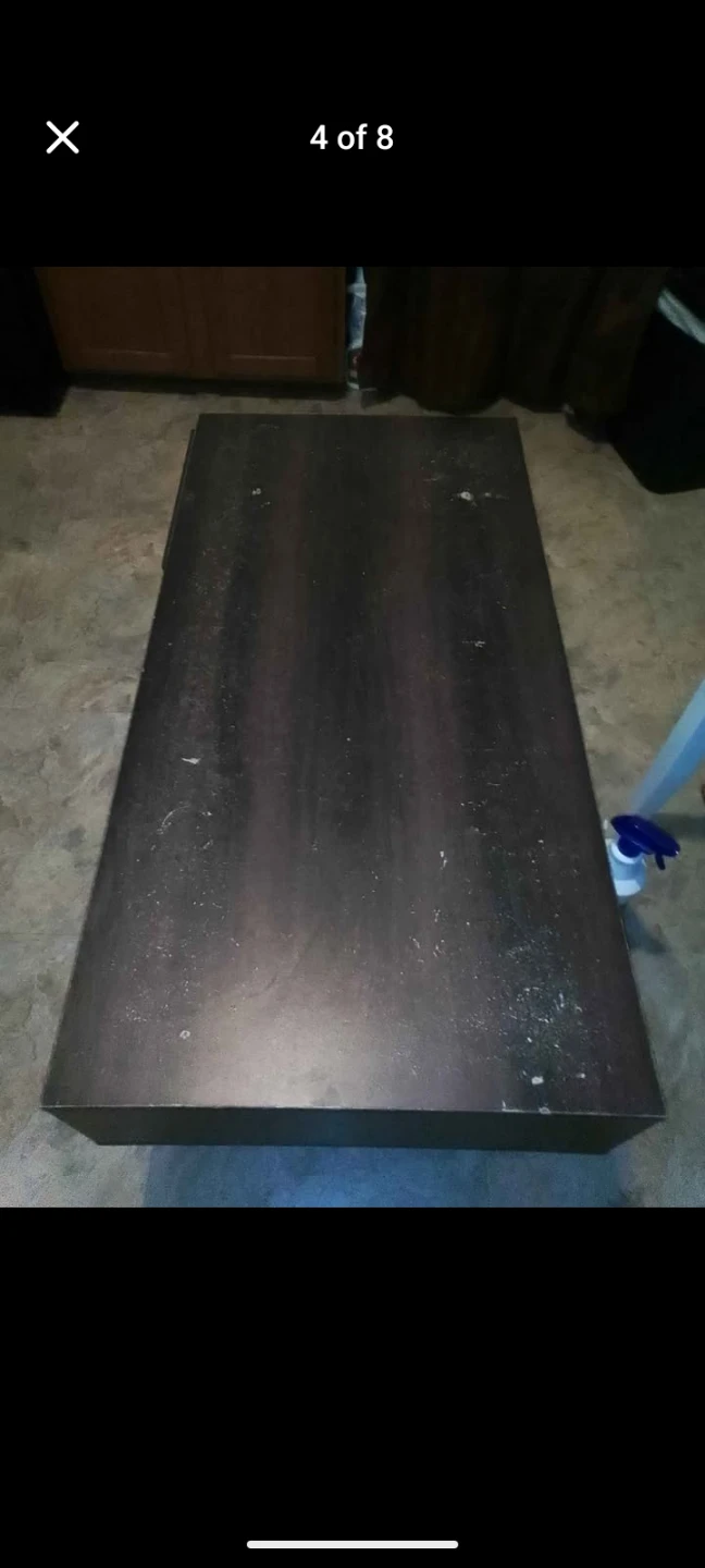 Dark Wood Coffee Table with Drawer - photo 2