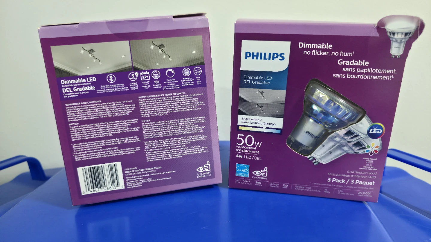 Philips Dimmable LED GU10 Bulbs (3 Pack)