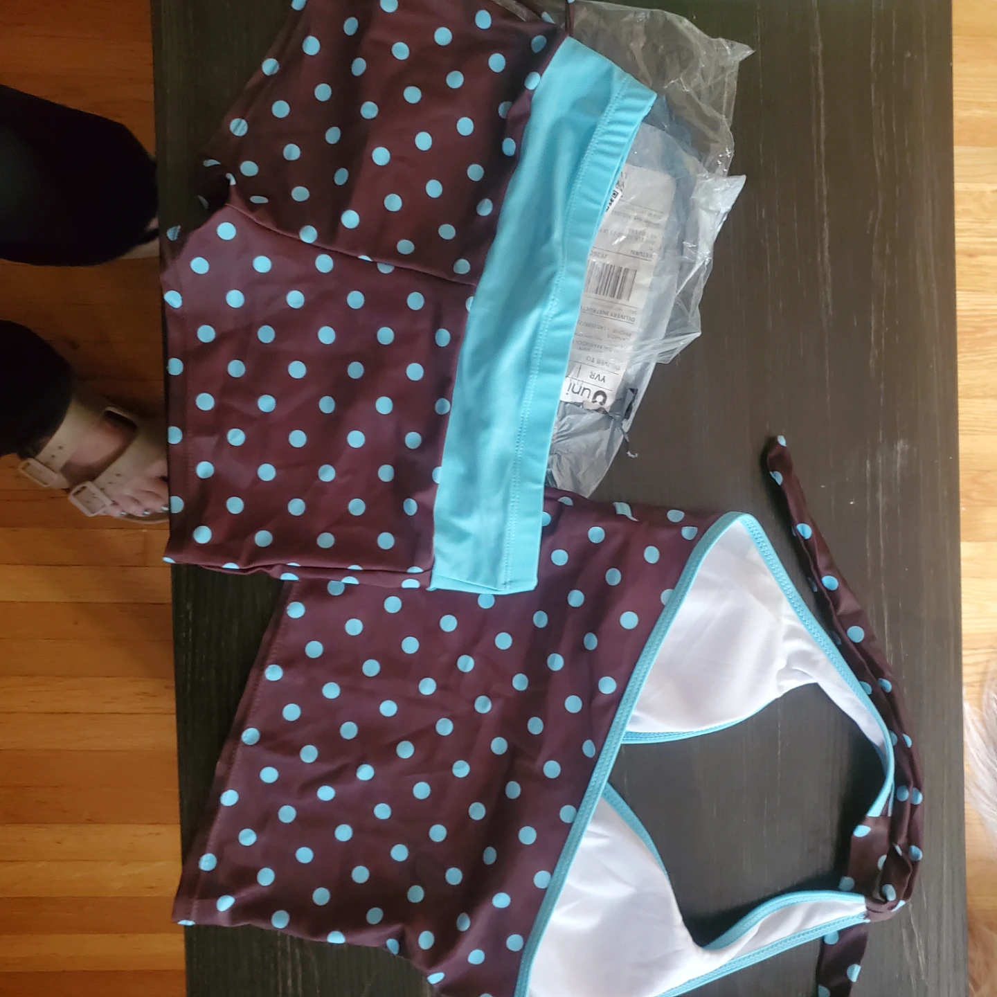 Brown Polka Dot Tankini Swimsuit - photo 2