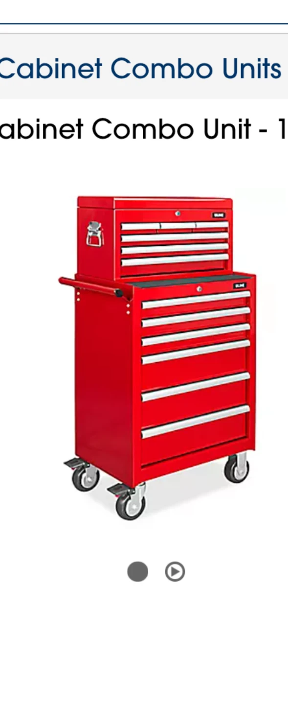 Red Rolling Tool Chest Cabinet Combo Unit