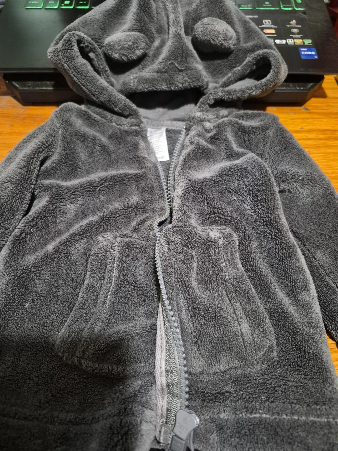 George Grey Fleece Hoodie with Ears