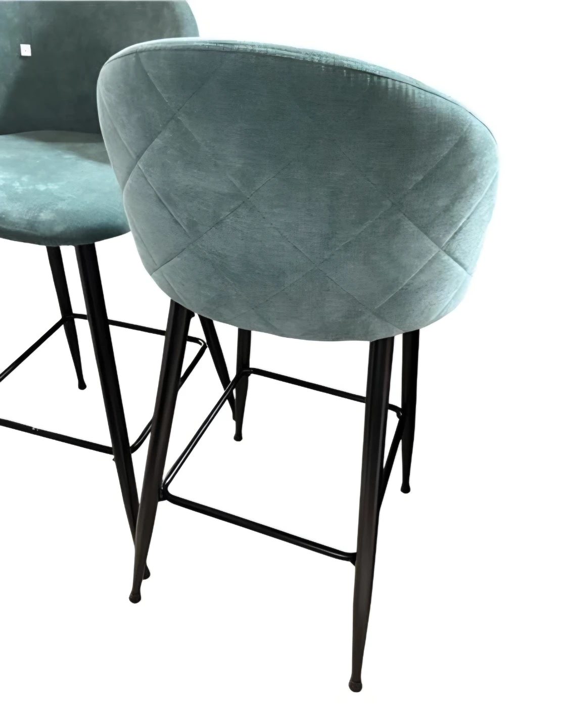 Moden Teal Velvet Metal Frame Counter Height Stool (Set of 2) - photo 4