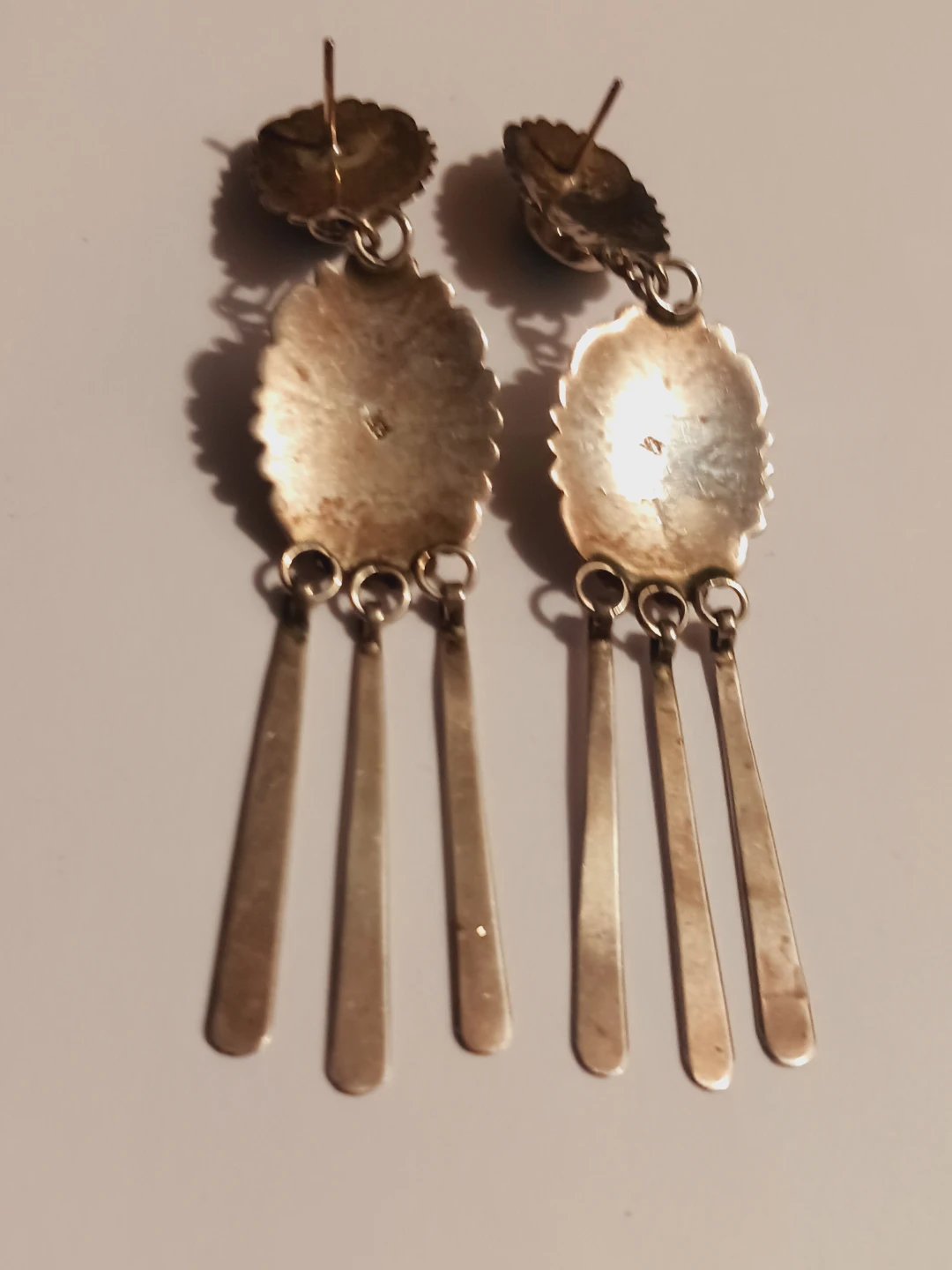 Navajo Sterling Silver 925 Malachite Gemstones Earrings - photo 4