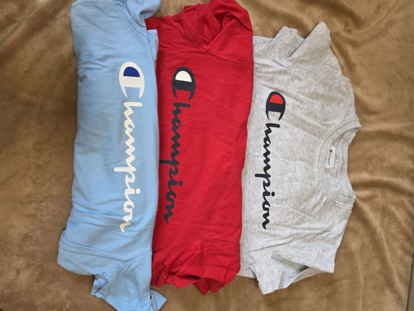 Champion T-Shirts Bundle (XS/TP) - Light Blue, Red, Grey