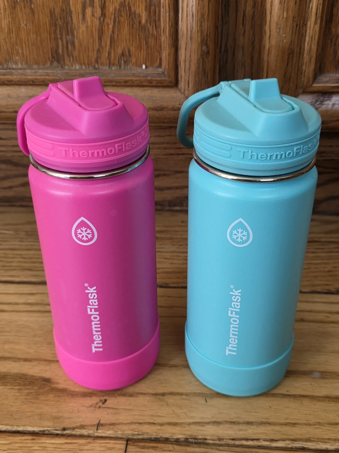 ThermoFlask Water Bottles - Pink and Teal
