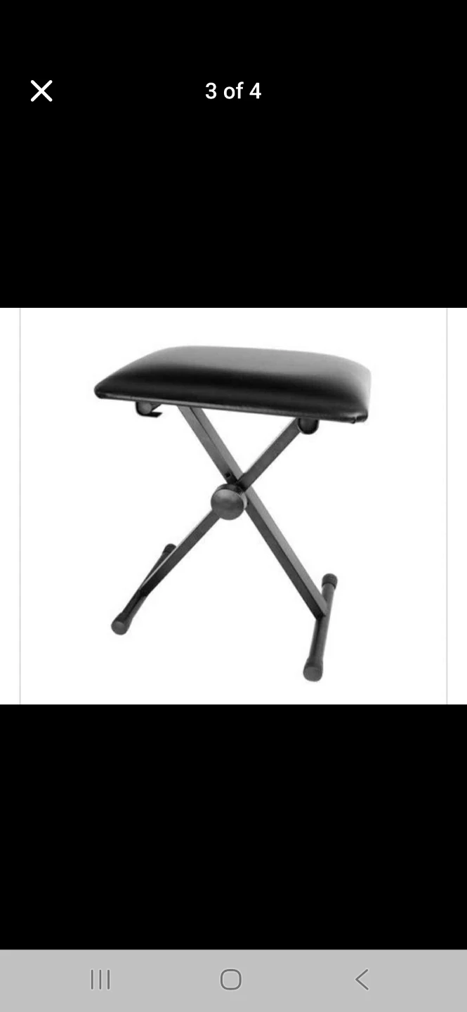 Adjustable X-Style Keyboard Stand and Stool Set