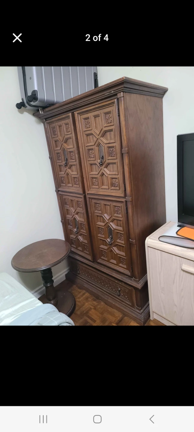 Vintage Wooden Armoire Wardrobe