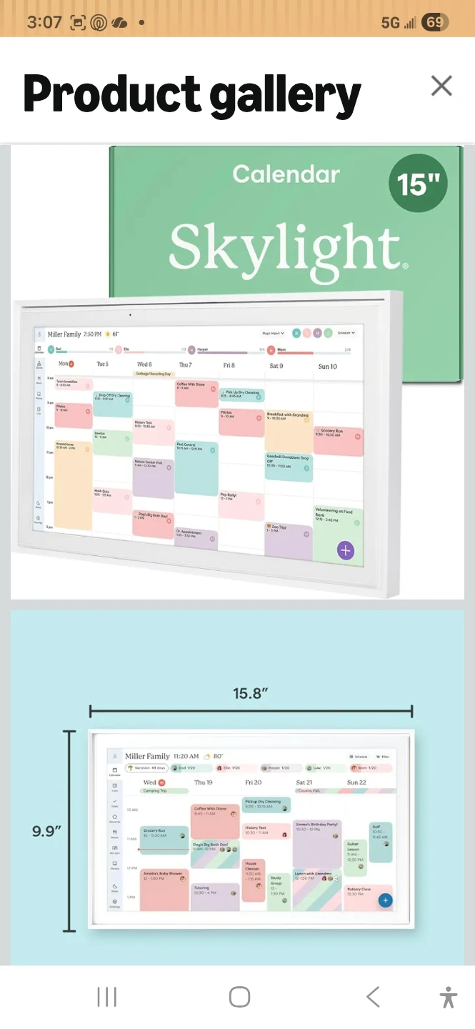 Skylight 15" Smart Display Calendar