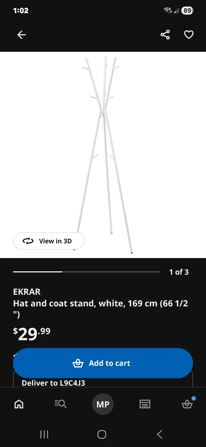 IKEA EKRAR Hat and Coat Stand, White