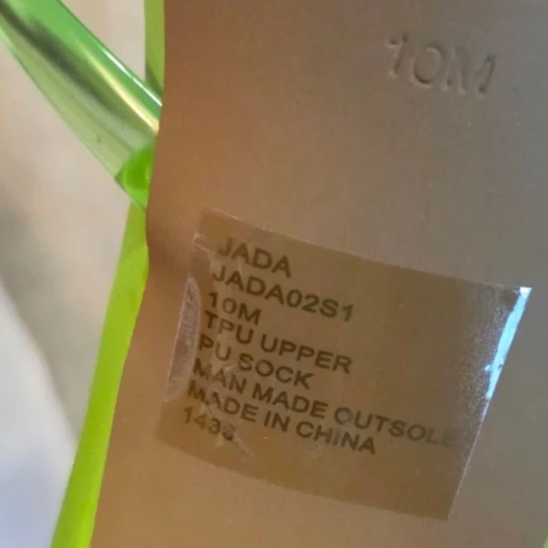 Steve Madden Jada Neon Green Clear Strap Heels Size 10 - photo 4