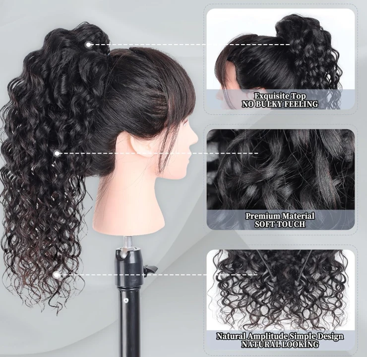 Wave Ponytail Extension - Natural Black 12-24 Inch - photo 2