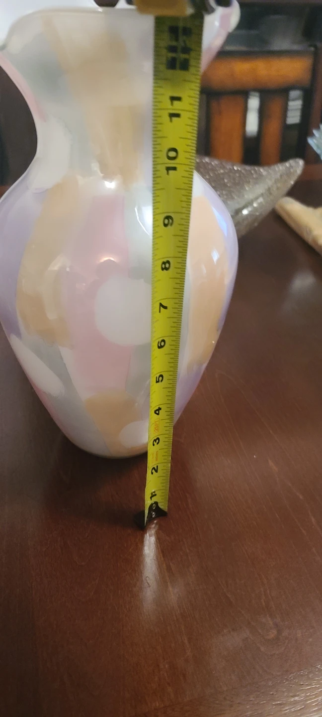 Multicolour Pastel Glass Vase with Ruffled Rim - photo 2