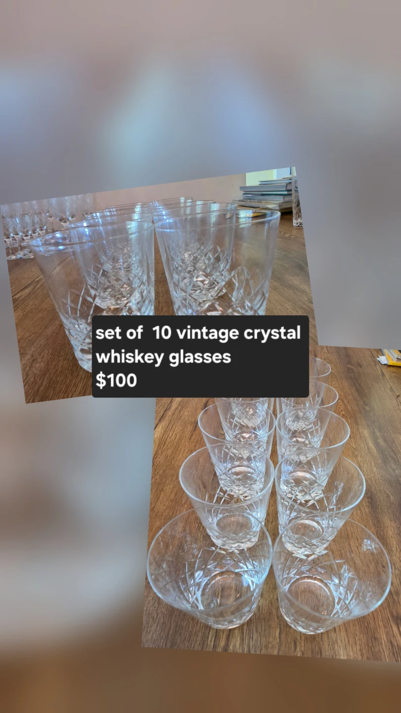 Vintage crystal whiskey glasses