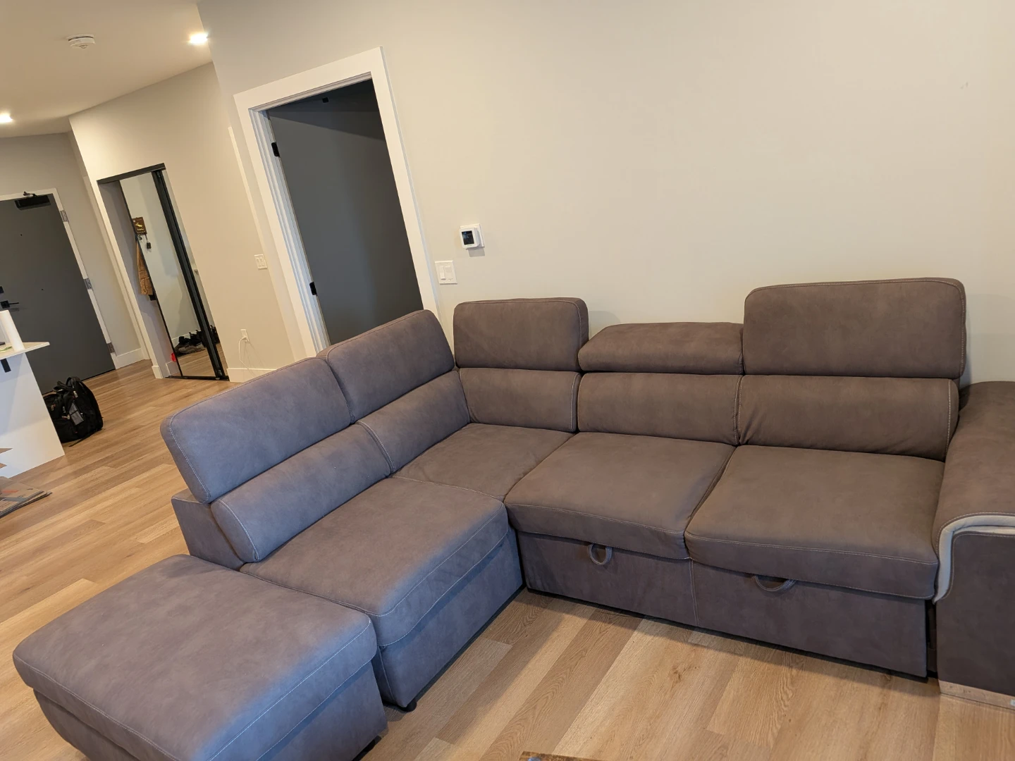 Brownish Sectional Sofa with Storage and bed (3- pieces)